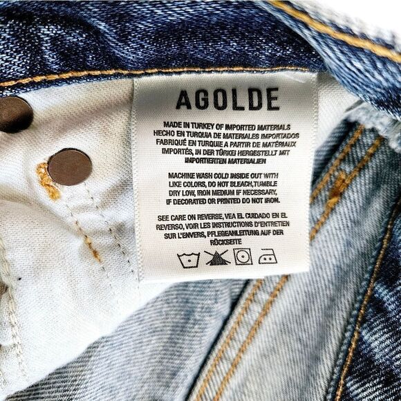 AGOLDE 90s Pinch Waist High Rise Straight Leg Full Length Jeans in Endless 24 - Picture 12 of 14
